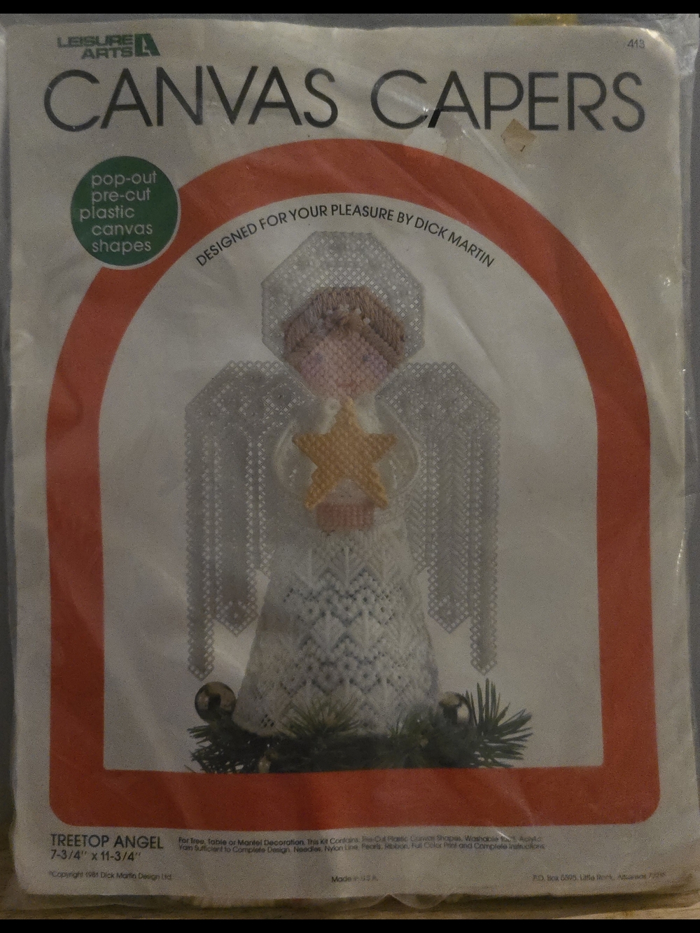 Leisure Arts White Treetop Angel Canvas Capers